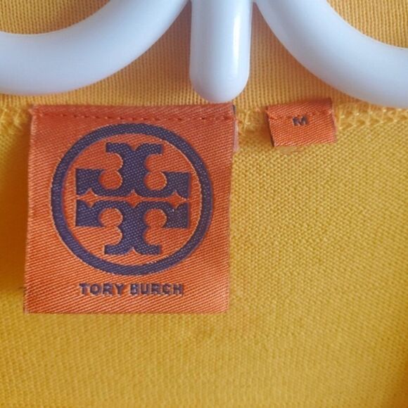 Tory Burch Yellow Simone Cotton Button-up Cardigan Size M - Picture 5 of 8